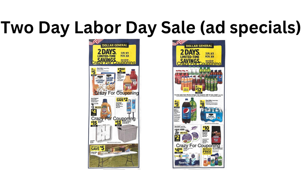 DOLLAR GENERAL  CLEARANCE EVENT; 09/01-09/04
