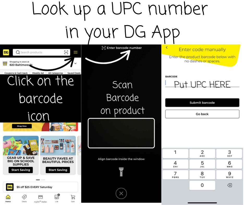 Scanning items at DG