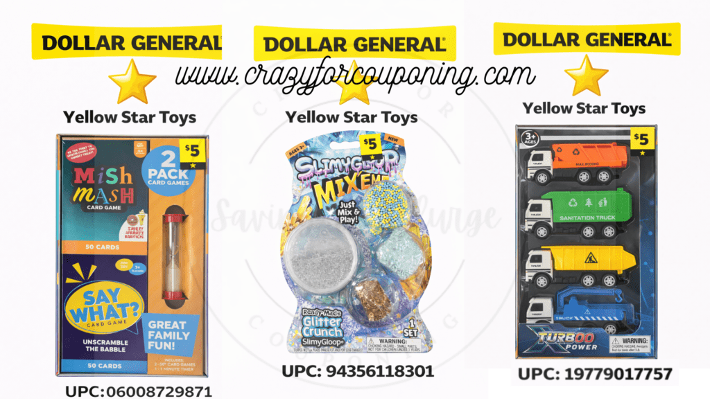 Dollar General Yellow Star Toys 