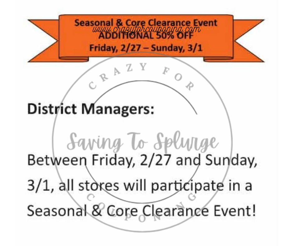 Dollar General Clearance Event 02/27-03/01