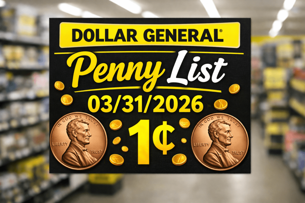 Dollar General Penny List March 31, 2026