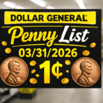 Dollar General Penny List March 31, 2026