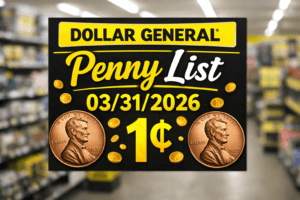 Dollar General Penny List March 31, 2026