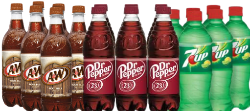 Dr Pepper Canada Dry 7UP A&W 6 Pack Bottles