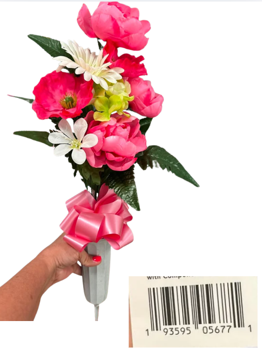 Home Decor Pink Floral Cemetery Vase